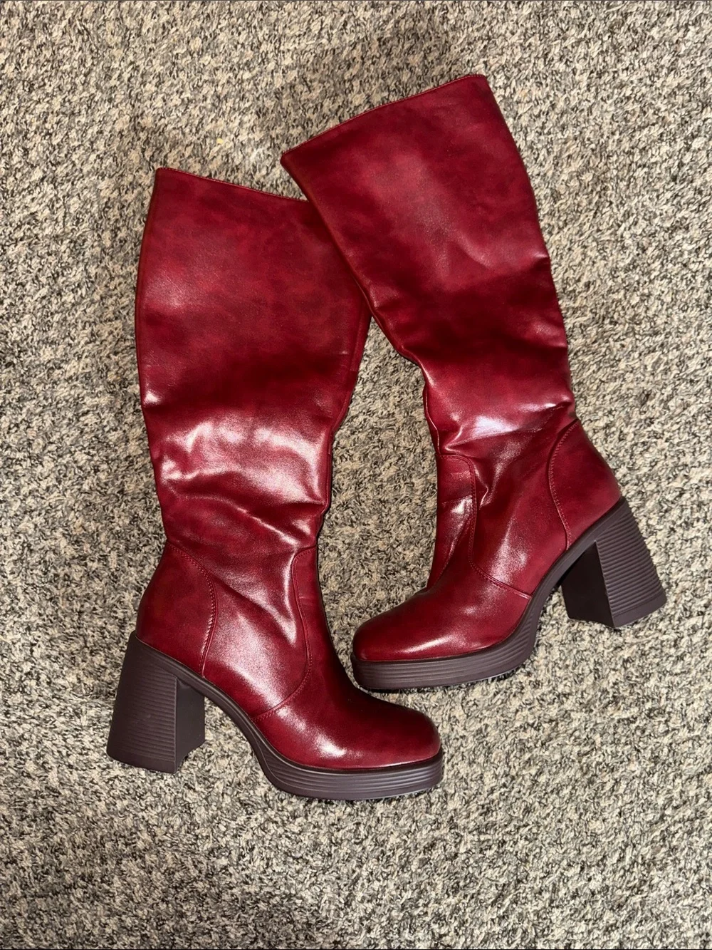 Amazon Burgundy Over-the-Knee Platform Boots